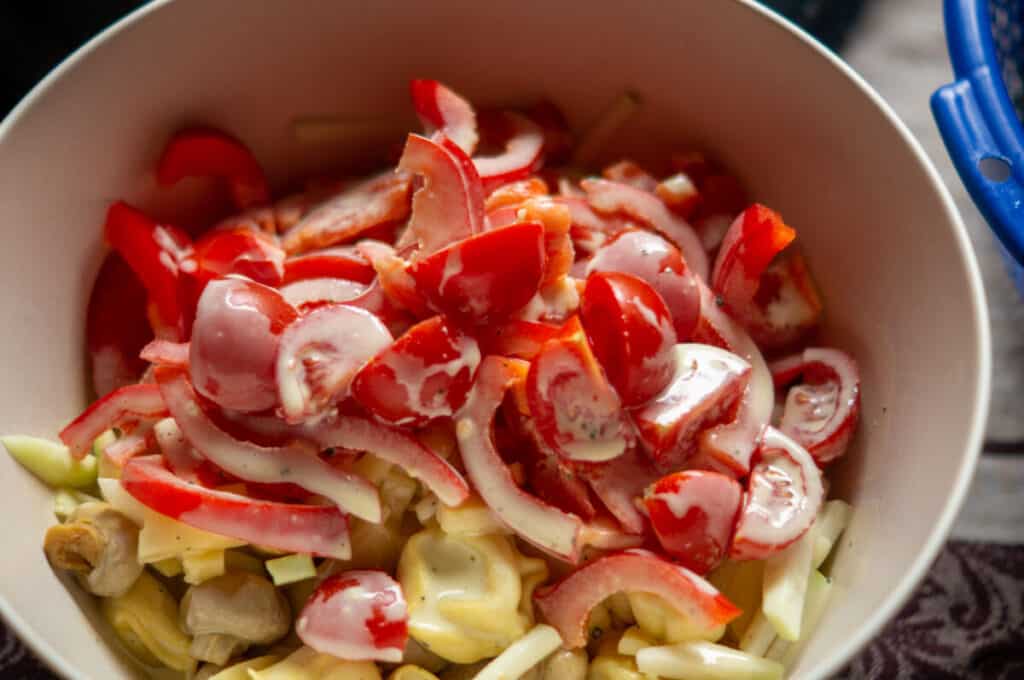 Tortellini-Salat Thermomix: dampfgegart statt matschig 15 zutaten in salatschuessel