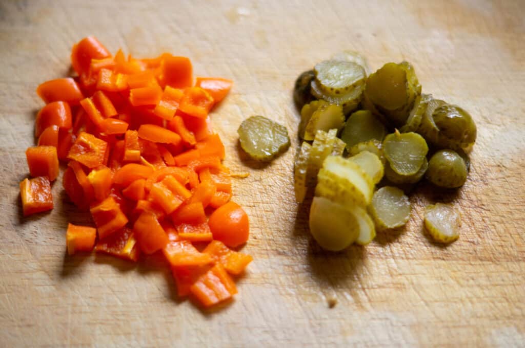 Nudelsalat mit Thunfisch Thermomix®: nie wässrig 11 paprika essiggurken schneiden