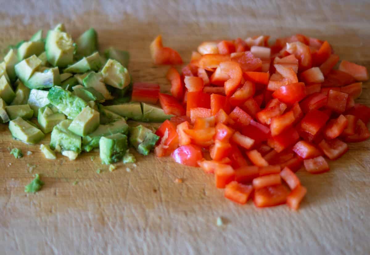 Detox Salat Thermomix: Quark-Emulsion statt Öl 6 Paprika und Avocado würfeln