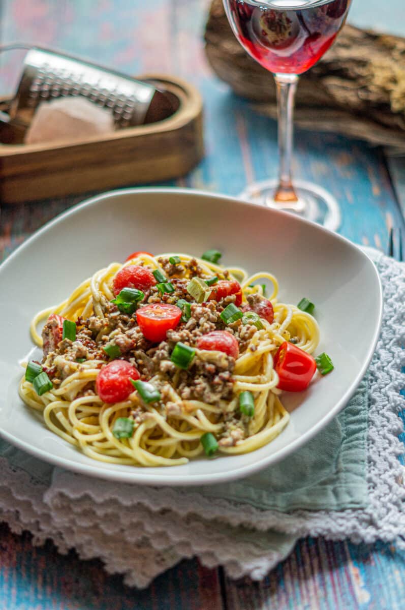 Spaghetti mit Hack-Frischkäse-Soße aus dem Thermomix®