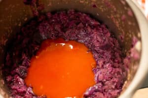 Marmelade und Apfelrotkohl im Mixtopf