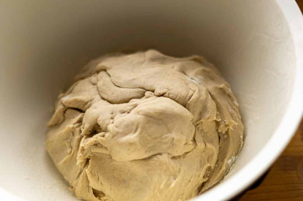 Friss dich dumm Brot Thermomix® (730 g, 4 Mehle, saftig) 12 teig schuessel gehen lassen