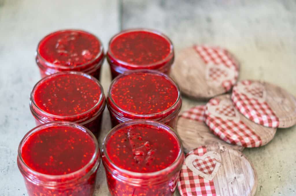 Weihnachts-Konfitüre Thermomix®: 1 kg Himbeeren, 35 Min 9 weihnachts konfituere aus dem thermomix abfuellen glaeser