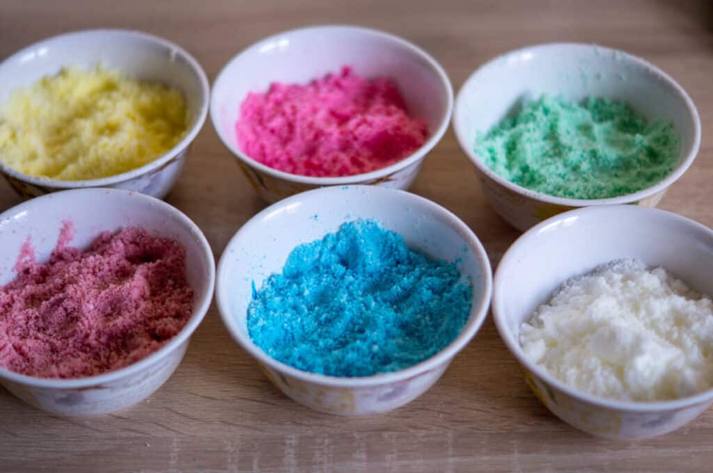 Badekugeln mit Lebensmittelfarben einfärben