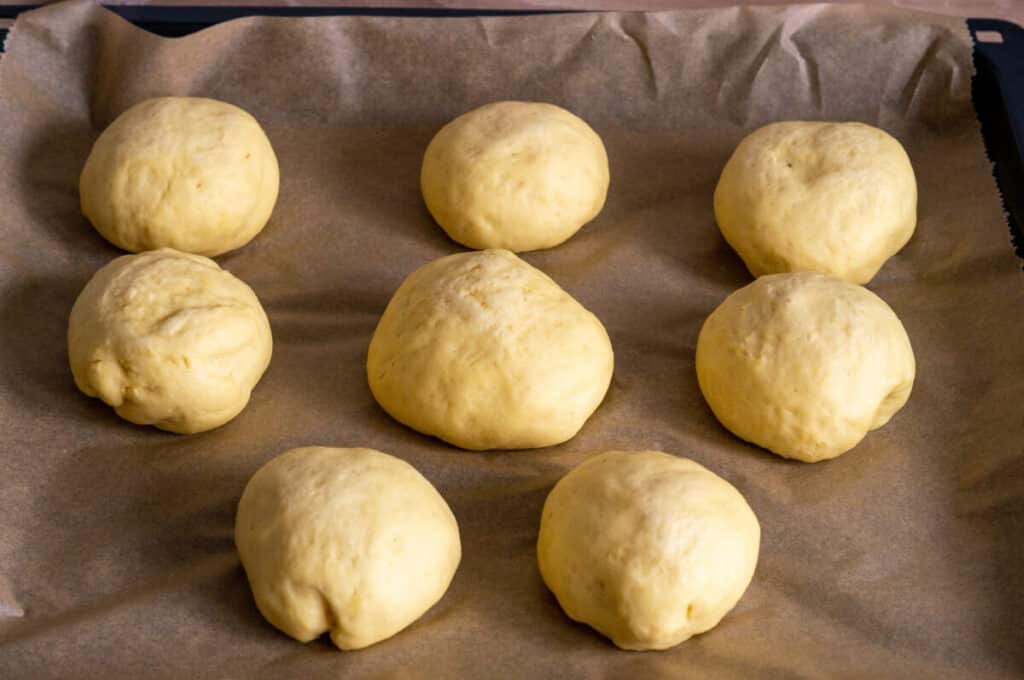 Ofenberliner mit 3 Füllungen aus dem Thermomix® 12 berliner formen backblech gegangen