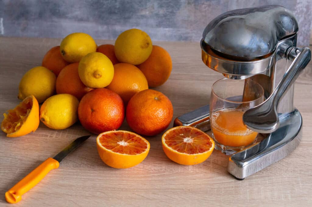 Ingwer-Orangen-Shot Thermomix®: 1 Liter Immun-Boost 7 fruechte pressen