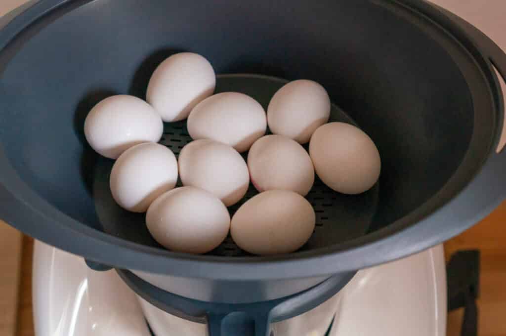 Thermomix gekochte Eier im Varoma kochen