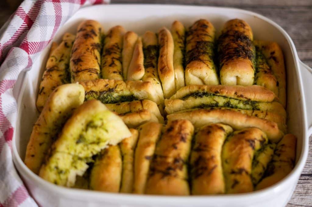 Kräuter-Faltenbrot Thermomix®: aufrecht in der Form 10 faltenbrot rezept 4