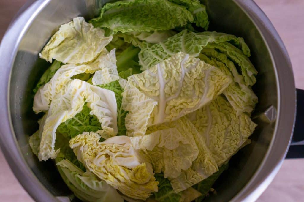 Rahmwirsing Thermomix®: 700 g, 35 Min, mit Speck und Crème 5 wirsing im thermomix