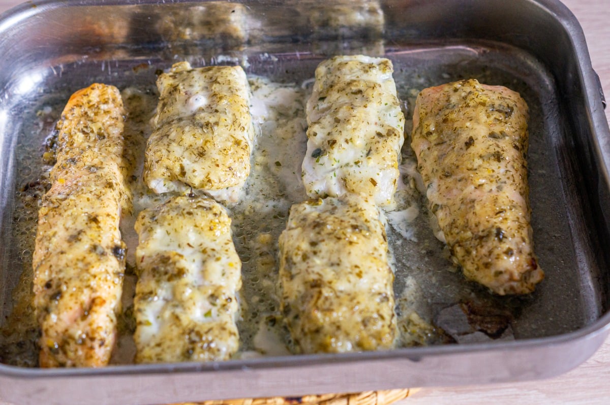 Zitronen-Knoblauch-Fisch Thermomix®: Senf bindet Öl 5 Zitronen-Knoblauch-Fisch backen