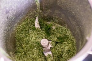 Bärlauchsalz im Thermomix zerkleinern