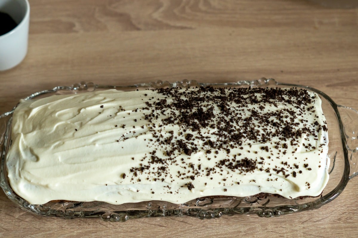 Oreo-Rolle Thermomix: warm rollen verhindert Risse 10 Oreo-Rolle mit Sahne bestreichen