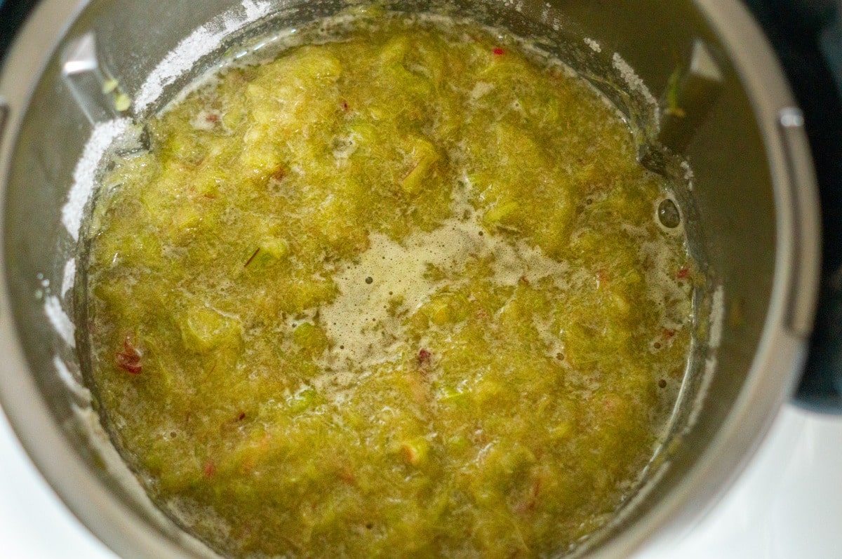 Rhabarbermarmelade Thermomix®: mit Amaretto, 1 kg 5 rhabarber zucker