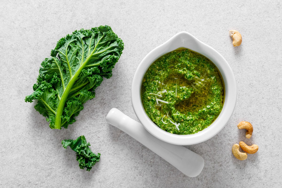 Grünkohlpesto Thermomix®: 5 Min, vegan, 3 Gläser 8 gruenkohl thermomix pesto