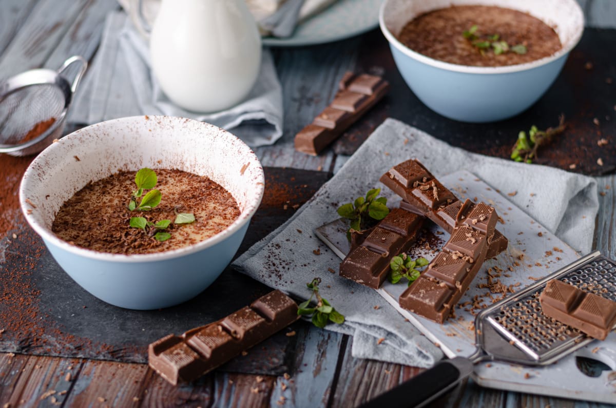 Schokoladenpudding aus dem Thermomix® mit Schokoraspeln