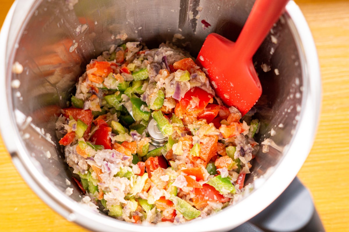 Paprikaschnitzel überbacken Thermomix®: Käse zum Schluss 9 gemuese zerkleinert