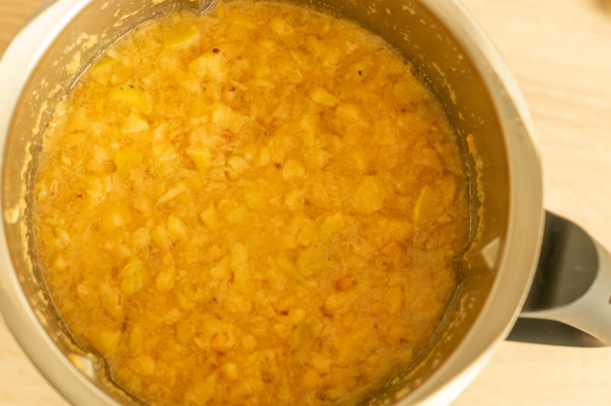 Quittengelee Thermomix® (4 Gläser, 3:1, 110 Min) 8 quitten mit zitrone gekocht