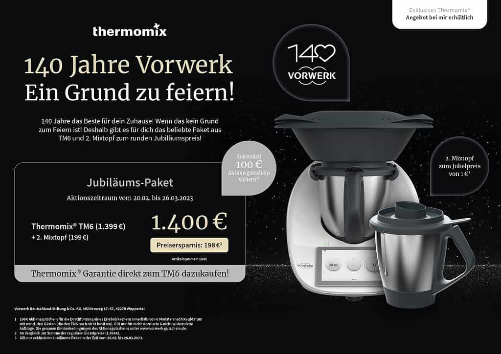Thermomix Jubiläums Paket mit zweitem Mixtopf für 1 Euro
