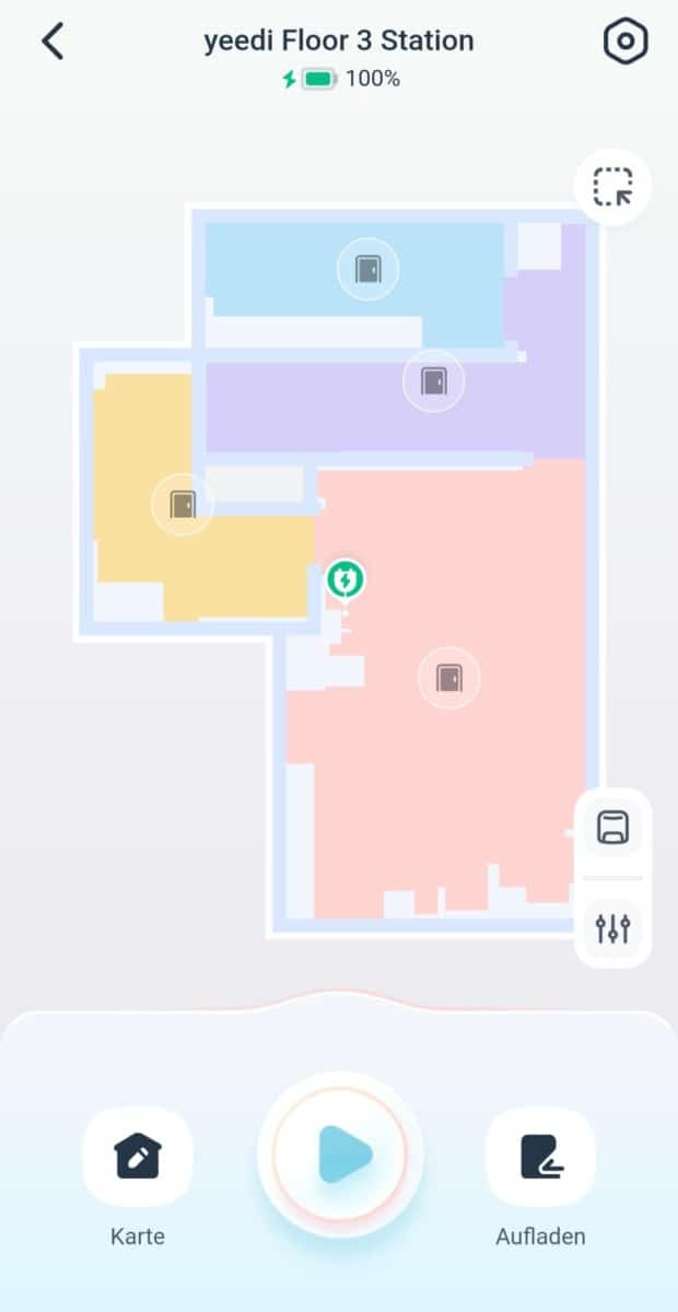 Yeedi Floor 3 Station App Kartendarstellung