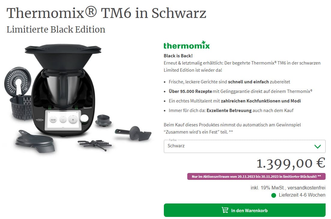 Thermomix® TM6 in Schwarz