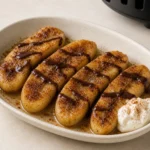 Karamellisierte gebackene Banane aus der Heißluftfritteuse