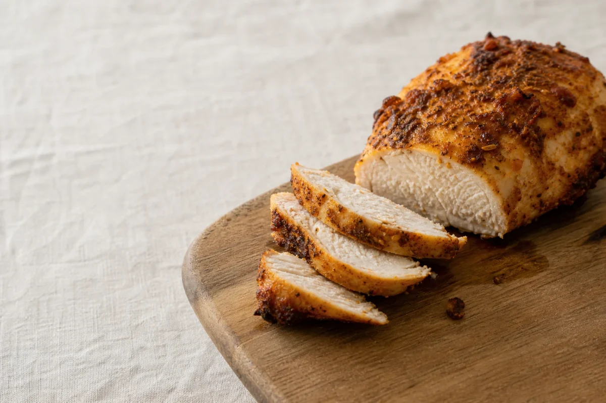 Hähnchenbrust aus dem Thermomix® und der Heißluftfritteuse 1 Hähnchenbrust aus dem Thermomix® und der Heißluftfritteuse