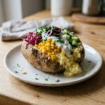 Kumpir aus dem Thermomix® mit Mais, Gurke, Rotkohl und Knoblauchjoghurt