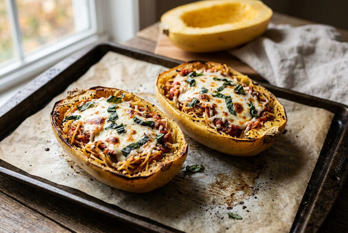 Spaghettikürbis Thermomix®: Ofen und Tomatensoße, 2 große Hälften, 85 Min 1 Spaghettikürbis Thermomix®: Ofen und Tomatensoße, 2 große Hälften, 85 Min